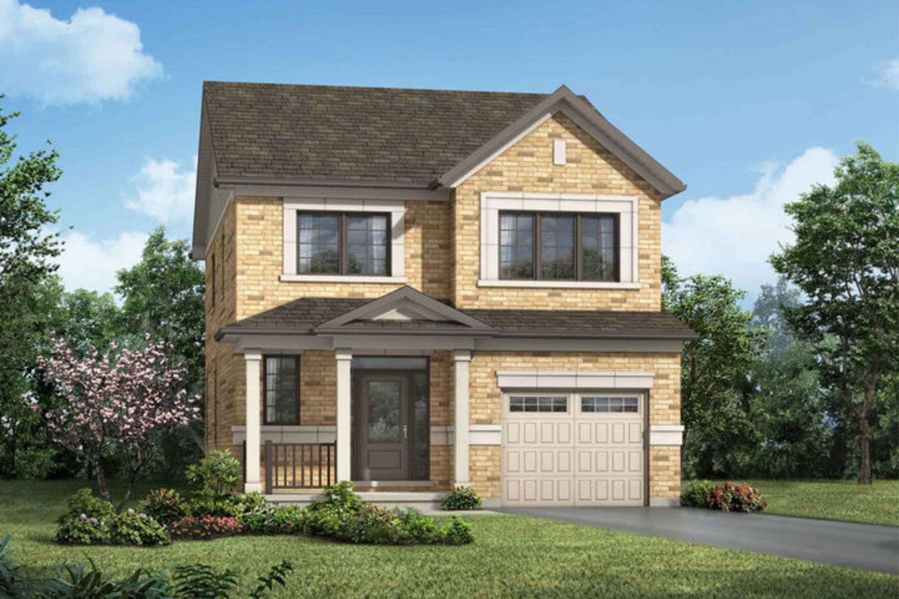 Hawthorne East Village Milton single garage detached home elevation by Mattamy Homes